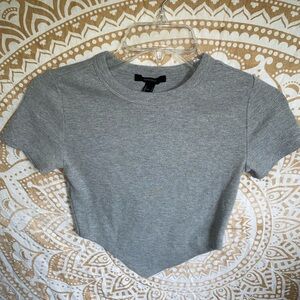 gray cropped shirt from forever21! size small